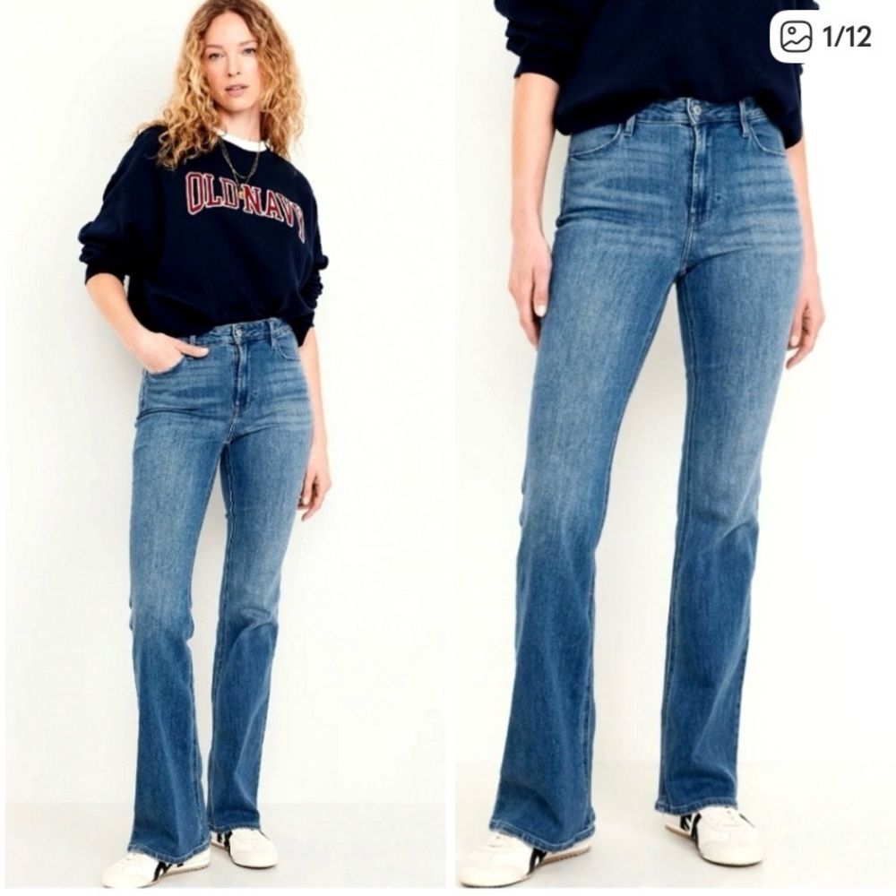 Old Navy Higher High Rise Flare Leg Secret Smooth Pockets Jeans Size 6 Tall